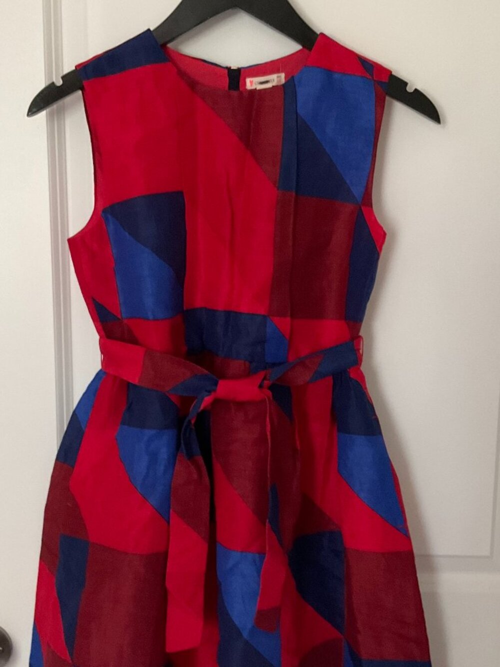 j.crew Crewcuts GIRLS' dress in gingham print. size: 14. color: red blue.